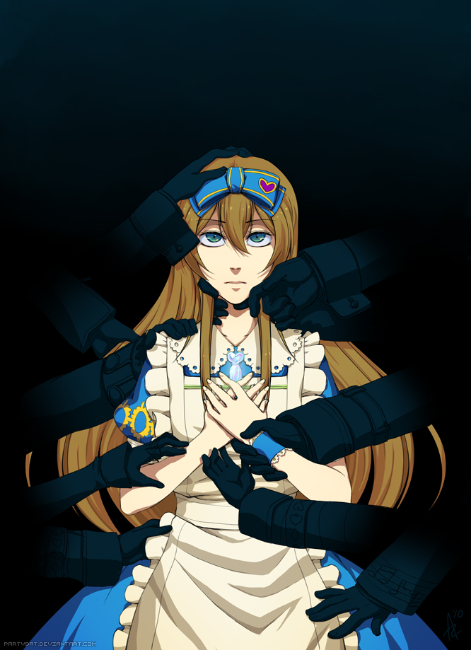 6+boys ace_(kuni_no_alice) alice_liddell apron artist_name bad_deviantart_id bad_id black_background blood_dupre blue_eyes boris_airay bow brown_hair dee_(kuni_no_alice) dress dum_(kuni_no_alice) elliot_march fingernails frills gloves hair_between_eyes hair_bow hand_on_another's_cheek hand_on_another's_face hand_on_another's_head hand_on_another's_shoulder hands hands_on_own_chest heart heart_no_kuni_no_alice jewelry long_dress long_hair long_sleeves looking_at_viewer mary_gowland multiple_boys neck_grab nightmare_gottschalk peter_white puffy_sleeves ring short_sleeves signature tweedle_dee_(kuni_no_alice tweedle_dum_(kuni_no_alice) vial watermark web_address wrist_grab wristband