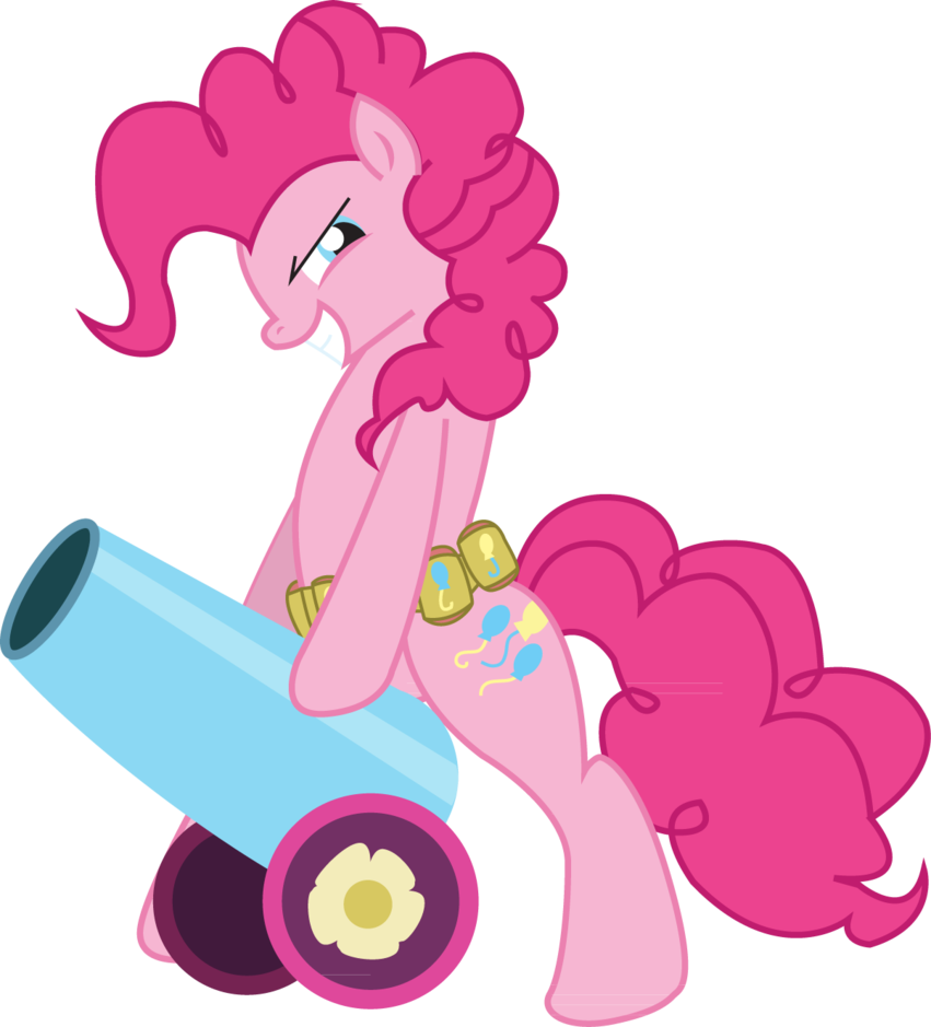 alpha_channel belt blue_eyes cannon cannon_penis cutie_mark equine female feral friendship_is_magic horse mammal my_little_pony pinkie_pie_(mlp) plain_background pony shamonme solo transparent_background