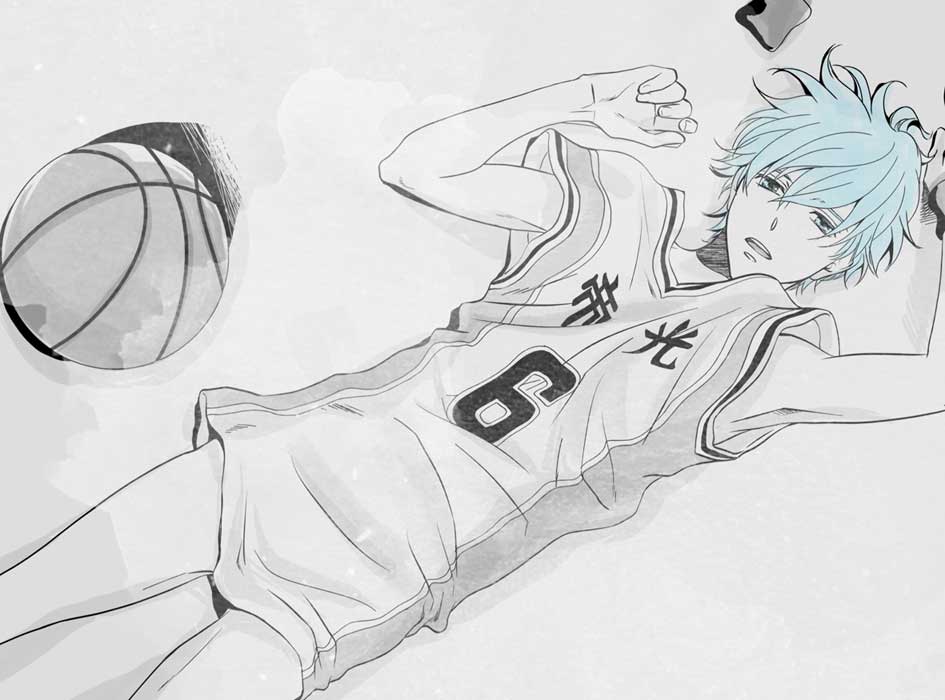1boy basketball basketball_uniform blue_eyes blue_hair bottomless kuroko_no_basuke kuroko_tetsuya solo sportswear