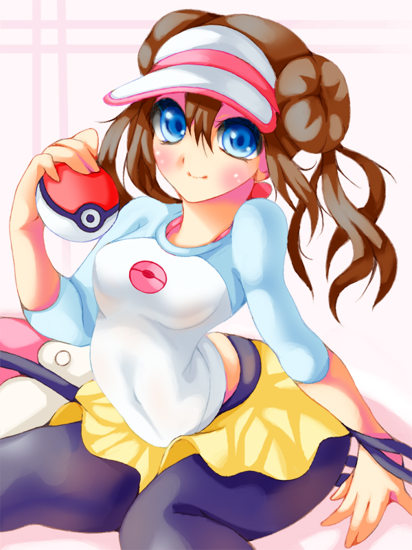 1girl blue_hair brown_hair iwato_(celler) mei_(pokemon) pokemon pokemon_(game) pokemon_bw2 wide_hips