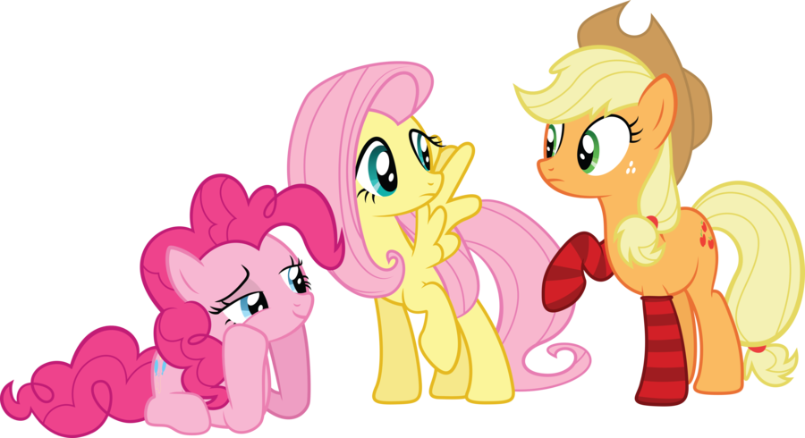 alpha_channel applejack_(mlp) blonde_hair blue_eyes clothing cutie_mark equine female feral fluttershy_(mlp) friendship_is_magic hair hi_res horse mammal my_little_pony pegasus pinkie_pie_(mlp) plain_background pony quanno3 socks transparent_background vector wings