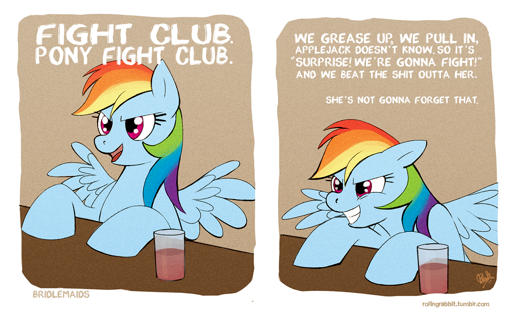 comic english_text equine female feral fight_club friendship_is_magic fur glass hair humor mammal multi-colored_hair my_little_pony pegasus purple_eyes rainbow_dash_(mlp) rainbow_hair rollingrabbit solo text wings