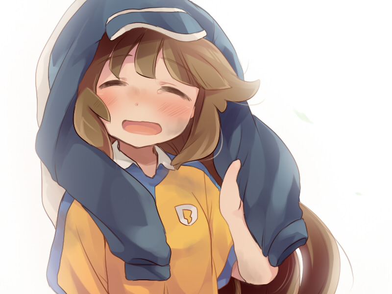 brown_hair dirt hairband hoshihuri inazuma_eleven_(series) inazuma_eleven_go inazuma_eleven_go_chrono_stone jacket long_hair nanobana_kinako open_mouth raimon raimon_soccer_uniform smile soccer_uniform sportswear tears