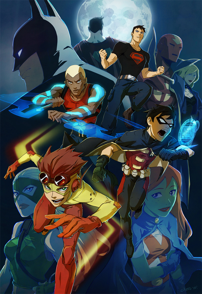 3girls 6+boys 6boys alien android aqua_lad artemis_crock batman belt black_canary black_hair blonde_hair bruce_wayne cape clark_kent dark_skin dark_skinned_male dc_comics dick_grayson domino_mask father_and_son gloves goggles green_skin hologram justice_league kaldur'ahm kaldur'ahm kid_flash kryptonian lowres lychi mask miss_martian moon multiple_boys multiple_girls night orange_hair pixiv_thumbnail red_tornado resized robin_(dc) robot running s_shield superboy superhero superman tattoo wally_west young_justice young_justice:_invasion