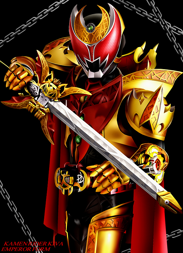 belt chain character_name copyright_name kamen_rider kamen_rider_kiva kamen_rider_kiva_(series) kivat-bat_iii male_focus maru_(maru1105) mask solo sword weapon