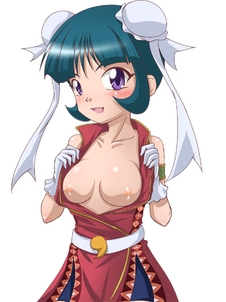 artist_request beyblade blue_eyes blush breasts character_request mei_mei mei_mei_(beyblade) metal_fight_beyblade nipples takappe