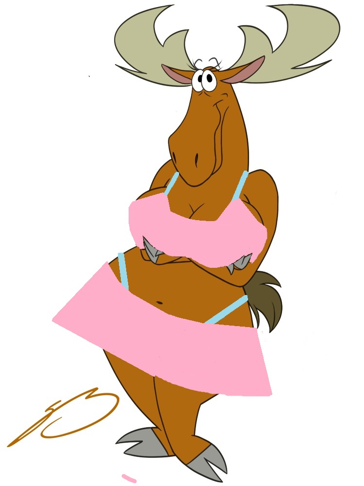 antlers becky big_breasts breasts brown chubby female horn johnny_bravo johnny_bravo_(series) moose solo steven_stagg