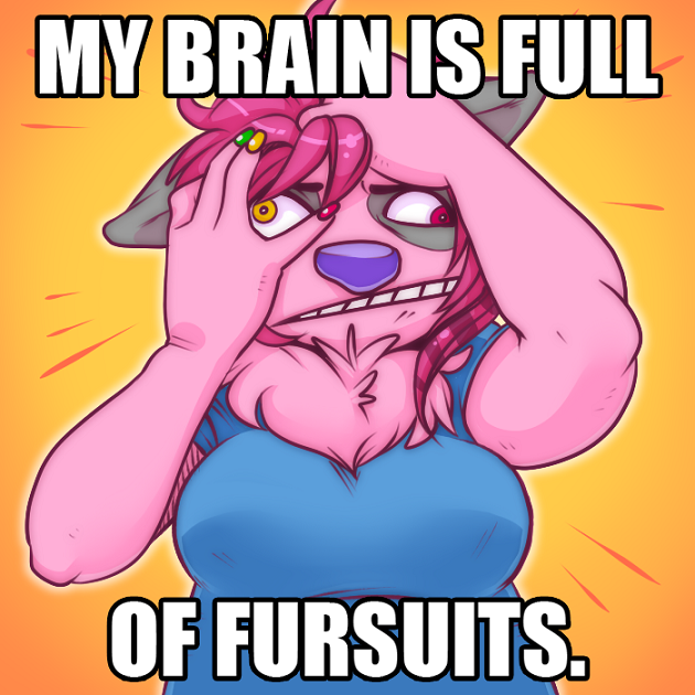 breasts canine chest_tuft confusion derp english_text female fur hair heterochromia image_macro mammal mcarson mcarson_(character) meme nail_polish pink_fur pink_hair solo text tuft