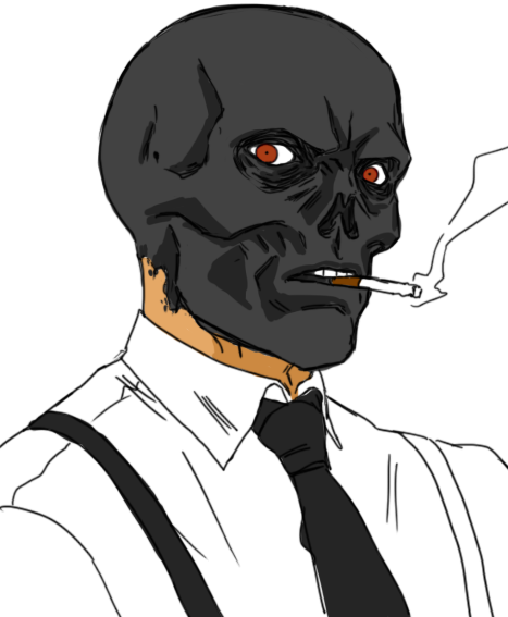 1boy batman_(series) black_mask dc_comics looking_at_viewer male male_focus smoking solo