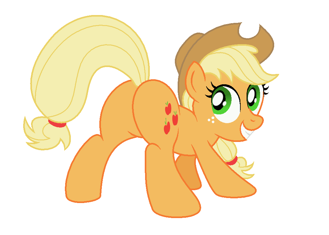 alpha_channel animated applejack_(mlp) blonde_hair cowboy_hat cutie_mark equine female feral friendship_is_magic green_eyes hair hat horse mammal my_little_pony plain_background pony solo transparent_background