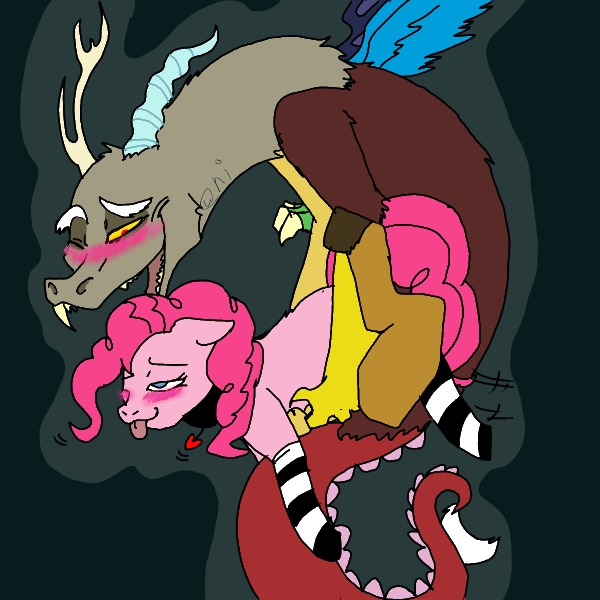 all_fours antlers blue_eyes collar cutie_mark discord discord_(mlp) doggystyle draconequus drooling duo equine female feral friendship_is_magic from_behind fur greyblood hair horn horse interspecies jeriko male mammal my_little_pony penetration penis pink_fur pink_hair pinkie_pie pinkie_pie_(mlp) pony pussy red_eyes saliva sex size_difference socks straight tongue tongue_out wings