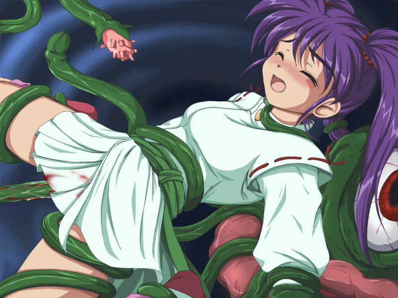animated animated_gif arms_held artist_request blood blush bouncing_breasts breasts chiaki_enno crying eyes_closed gasp green_tentacles held_up kishin_douji_zenki legs legs_held_open monster open_mouth purple_hair rape sex source_request spread_legs tentacle tentacle_sex tentacles_under_clothes zenki