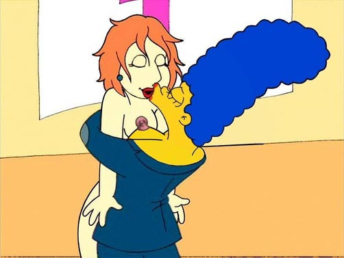 crossover family_guy lois_griffin marge_simpson the_simpsons