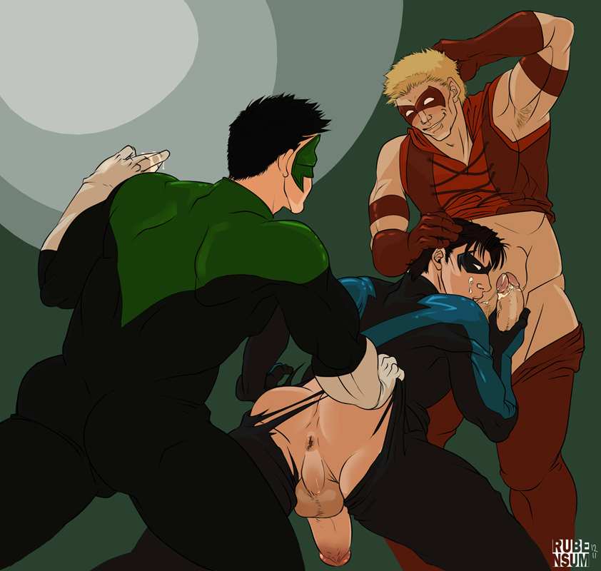 dc green_lantern nightwing red_arrow rubensum