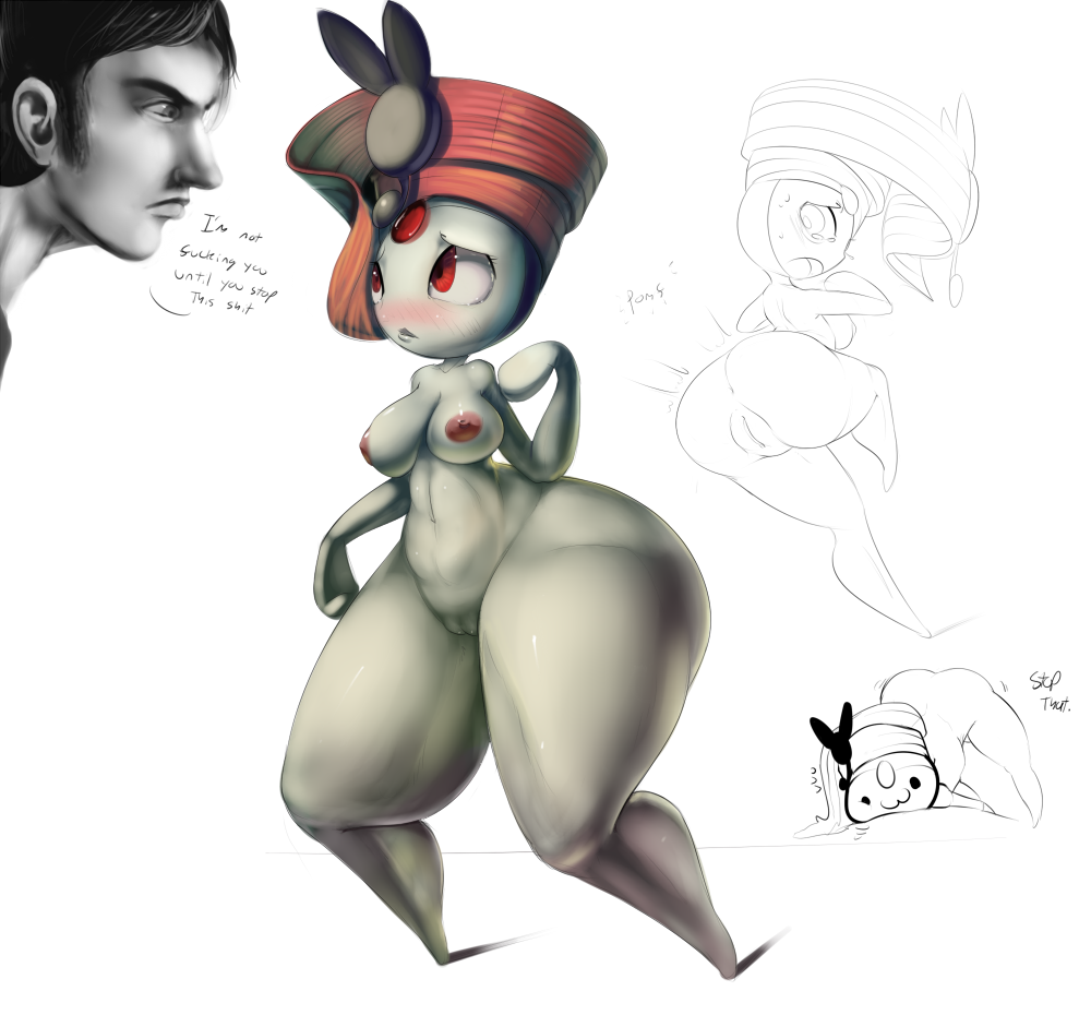 anus bent_over big_butt breasts butt female human humor legendary_pok&#233;mon male mammal meloetta nintendo nipples pok&#233;mon pokemon pussy theboogie video_games voluptuous wide_hips