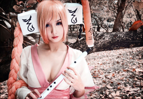 alodia alodia_gosiengfiao cosplay flute forest instrument lowres nature