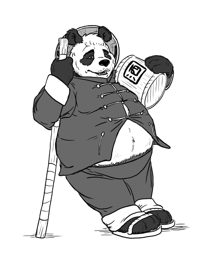 belly clothing male mammal open_shirt overweight panda pandaren seanpanda seneca shirt video_games warcraft world_of_warcraft