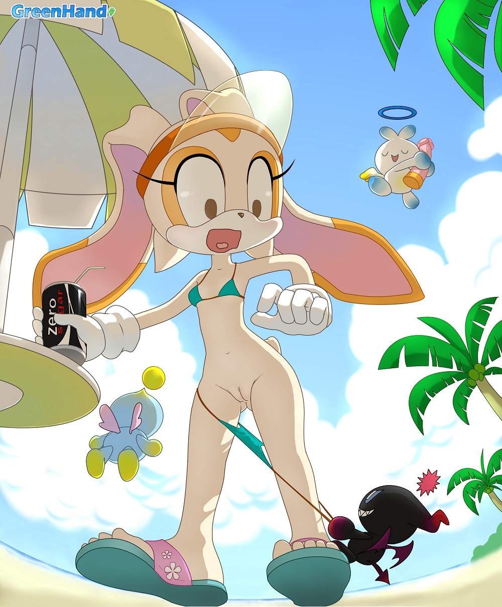 chao clothed clothing cream_the_rabbit dildo female greenhand pussy sega sex_toy skimpy soda sonic_(series) summer surprise swimsuit tight_clothing wardrobe_malfunction young