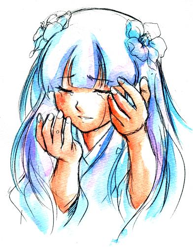 crying flower inuyasha kanna_(inuyasha) lowres white_hair
