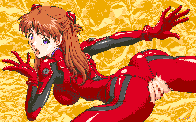 blush censored dithering gegera long_hair looking_back lying mosaic_censoring neon_genesis_evangelion on_stomach open_mouth pixel_art plugsuit purple_eyes pussy reaching red_hair solo souryuu_asuka_langley torn_clothes