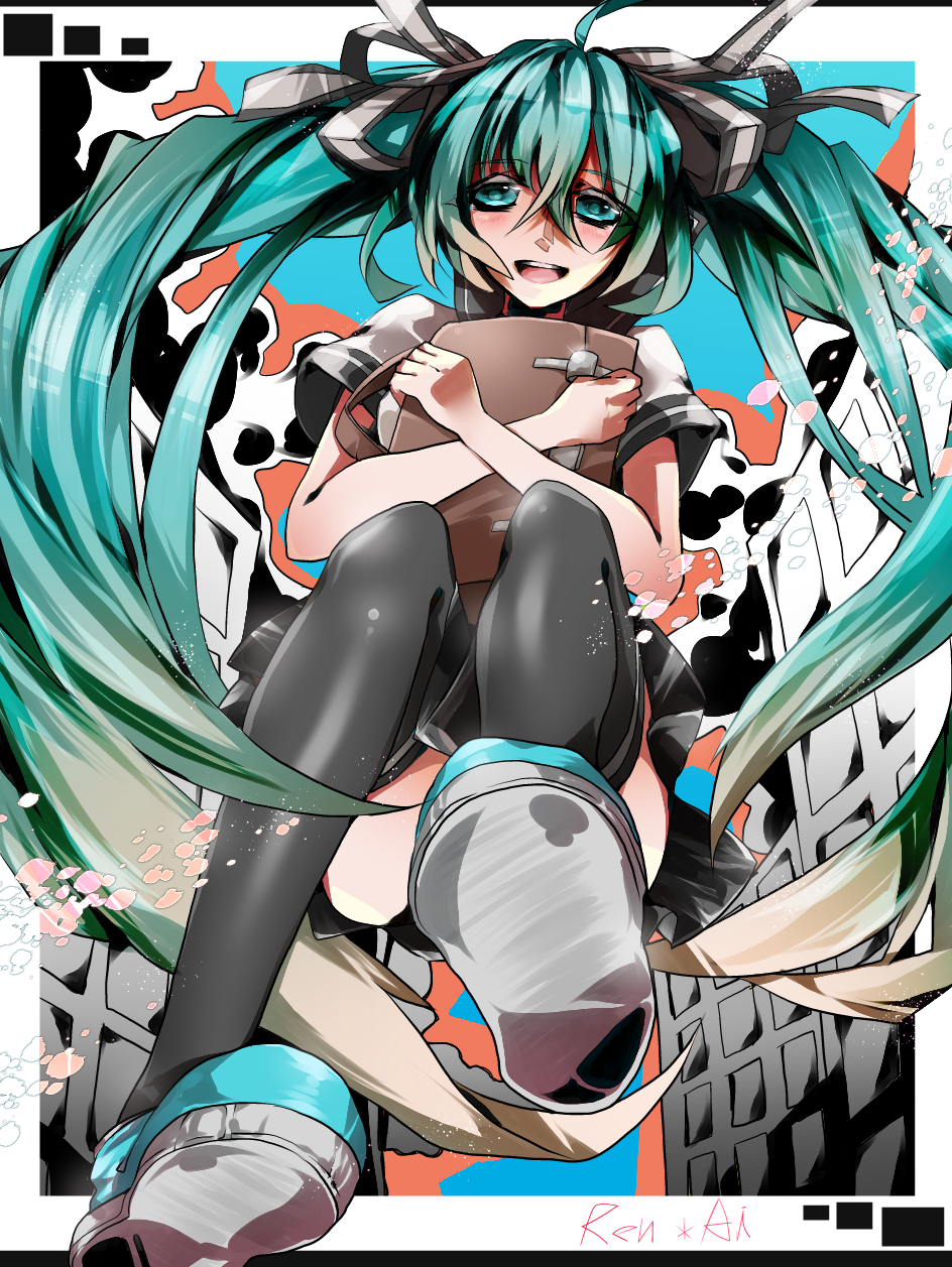 bad_id bad_pixiv_id hatsune_miku highres holding long_hair saihate_(d3) shoes solo thighhighs very_long_hair vocaloid