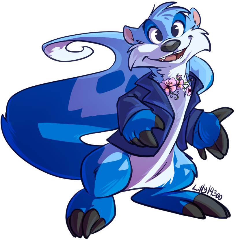 black_nose blue_fur fur lilly14300 lutari male neopets solo unknown_artist