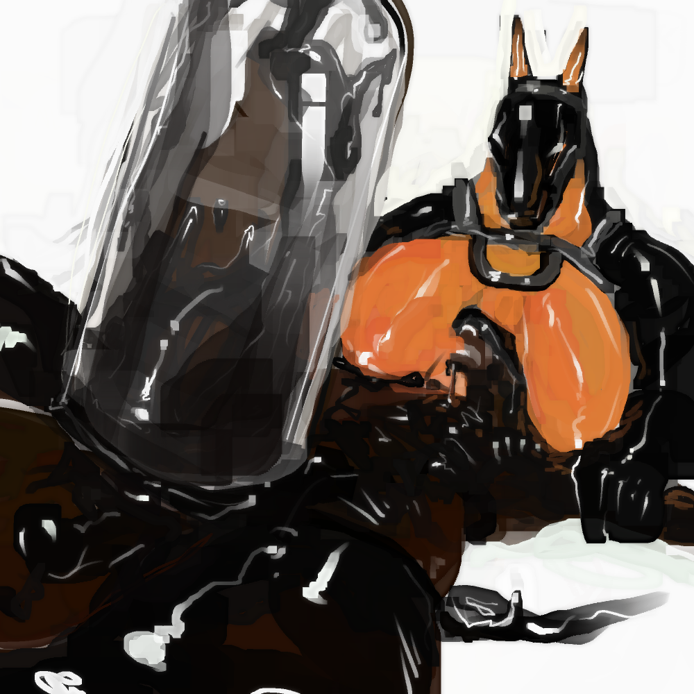 big_breasts bodily_fluids breast_milking breasts daf dragon equid equine female genitals goo_(disambiguation) harness horse huge_breasts hyper hyper_breasts hyper_genitalia kobold_orion lactating larger_female latex male mammal mesmer size_difference smaller_male
