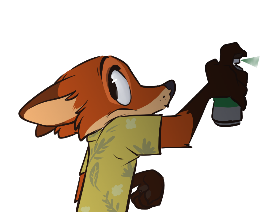 alpha_channel briskby canine caught disney fox male mammal nick_wilde paint simple_background solo spray_paint transparent_background zootopia