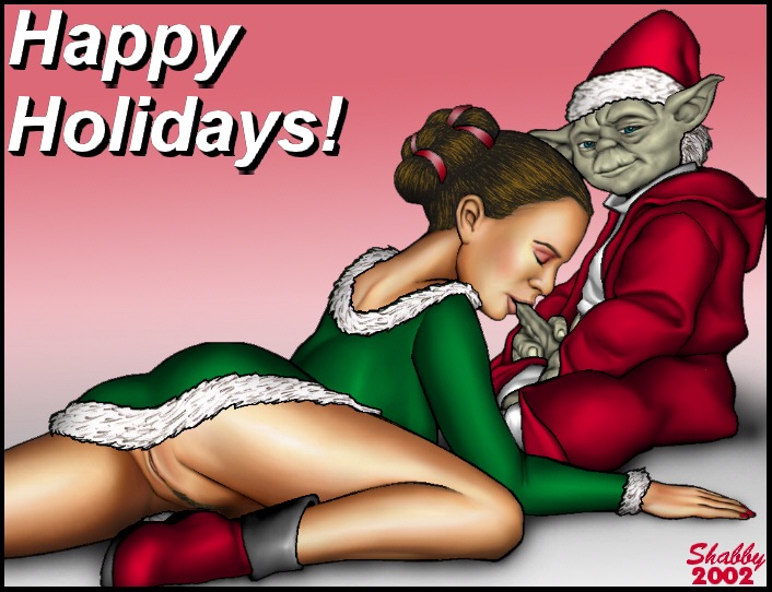 2002 butt christmas dated duo erection female genitals holidays human male male/female mammal oral padme_amidala penis pussy shabby_blue star_wars yoda yoda's_species