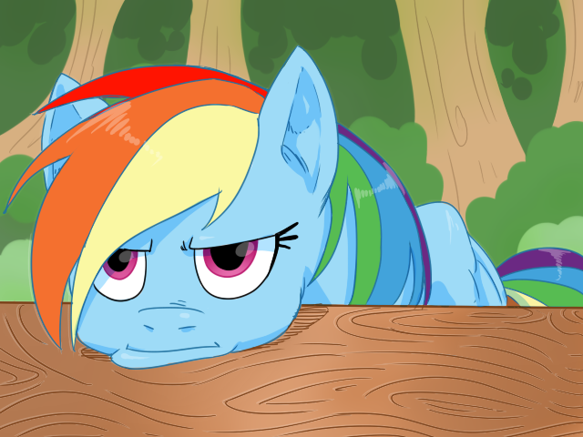 applesarcum bored equine female feral forest friendship_is_magic hair looking_at_viewer mammal multi-colored_hair my_little_pony pegasus purple_eyes rainbow_dash_(mlp) reaction_image sad solo sunibee tree wings wood
