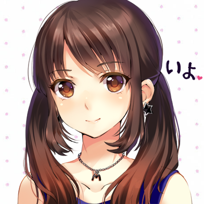 bad_id bad_pixiv_id bangs blush brown_eyes brown_hair collarbone earrings eyebrows_visible_through_hair jewelry light_smile long_hair looking_at_viewer lowres momoko_(momopoco) necklace original portrait sleeveless solo star twintails
