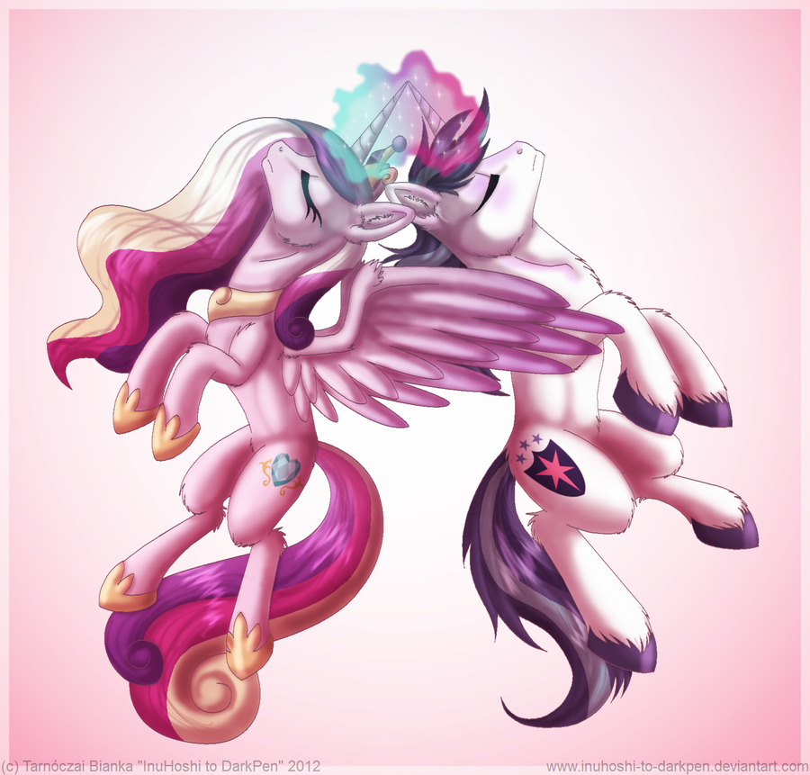 crown cutie_mark duo equine female feral friendship_is_magic glowing hair horn horse inuhoshi-to-darkpen levitation magic male mammal multi-colored_hair my_little_pony necklace pony princess_cadance_(mlp) shaded shining_armor_(mlp) unicorn winged_unicorn wings