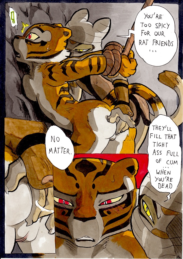 anal anal_fingering anthro bdsm better_late_than_never blush breasts butt comic daigaijin dialog dialogue english_text feline female fingering grin grope kung_fu_panda lesbian lynx mammal master_tigress nude pussy red_eyes side_boob smile sweat text tiger wu_sisters yellow_eyes