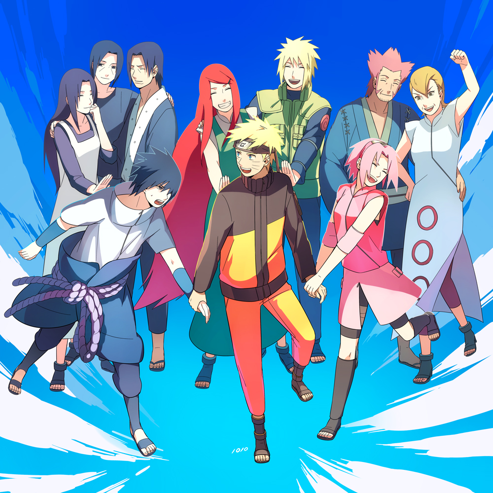 6+boys blonde_hair blue_eyes brothers closed_eyes family father_and_daughter father_and_son forehead_protector grin haruno_kizashi haruno_mebuki haruno_sakura headband holding_hands husband_and_wife long_hair mother_and_daughter mother_and_son multiple_boys multiple_girls namikaze_minato naruto naruto_(series) naruto_shippuuden oba-min pink_hair red_hair short_hair siblings smile spiked_hair uchiha_fugaku uchiha_itachi uchiha_mikoto uchiha_sasuke uzumaki_kushina uzumaki_naruto very_long_hair