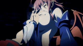 animated animated_gif bounce bouncing_breasts breast_grab breast_squeeze breasts censored clenched_teeth demon_girl erect_nipples grabbing gritted_teeth horns huge_breasts kyonyuu_fantasy lowres nipples pink_hair red_hair sex shamsiel squeeze squeezing succubus teeth undressing wings yellow_eyes