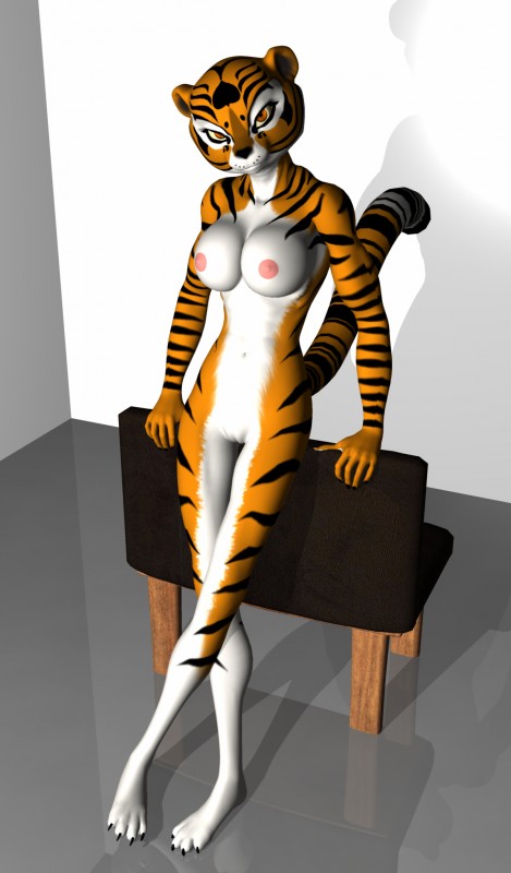 breasts feline female kung_fu_panda mammal master_tigress pussy sofa tiger