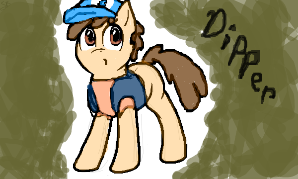 2012 brown_eyes clothing dipper_pines english_text equine gravity_falls hat horse male mammal mittonsx3 my_little_pony ponification pony shirt solo text