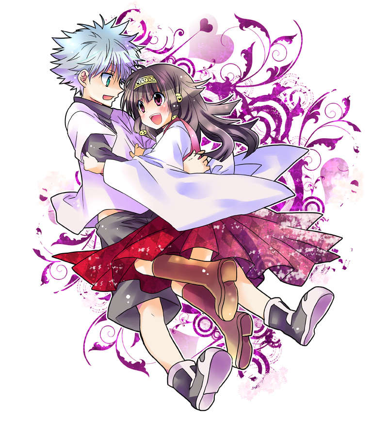 2boys alluka_zoldyck androgynous brothers hunter_x_hunter killua_zoldyck long_hair male male_focus multiple_boys siblings trap