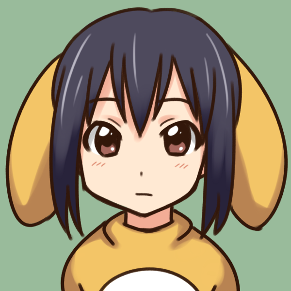 aaaa animal_ears black_hair closed_mouth costume dog_ears expressionless green_background k-on! kemonomimi_mode looking_at_viewer nakano_azusa short_hair simple_background solo tareme upper_body