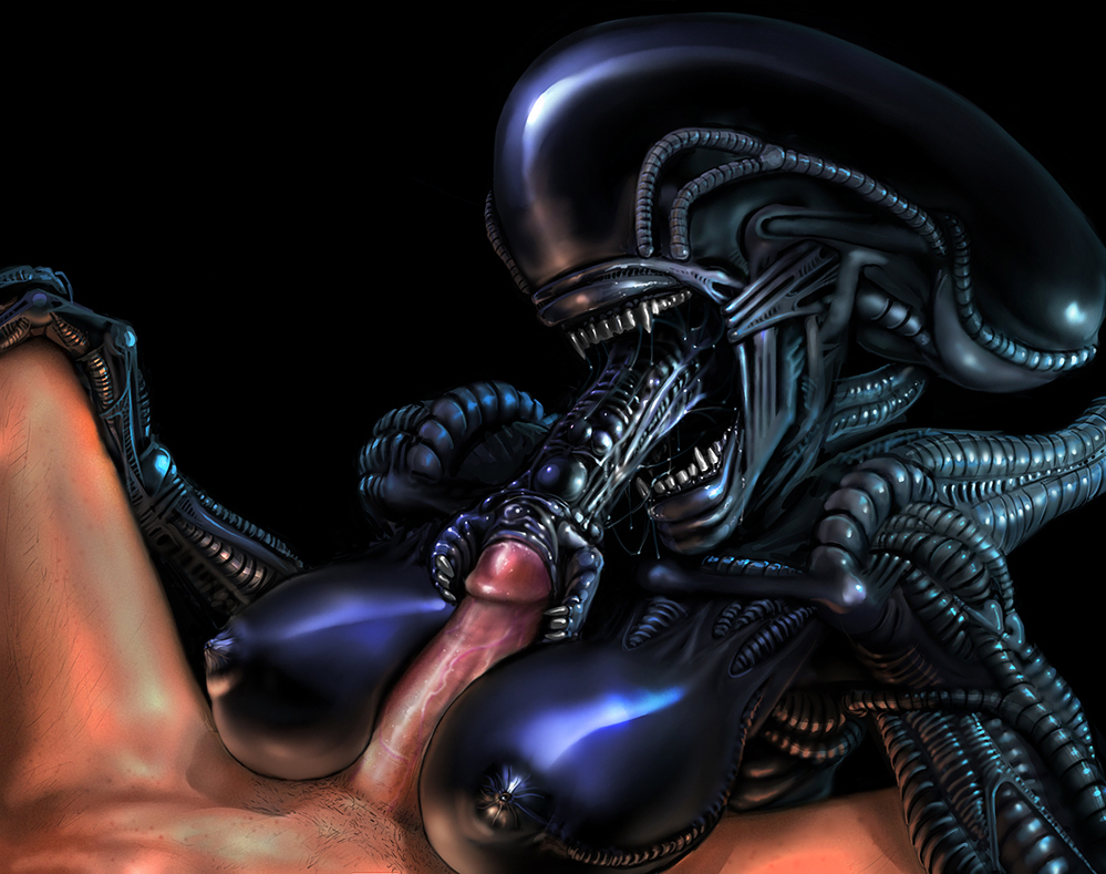 alien_(franchise) big_breasts breasts fellatio female human interspecies male mammal meandraco nipples oral oral_sex penis saliva sex straight titfuck what what_has_science_done xenomorph