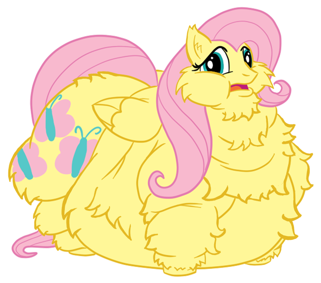 blue_eyes cool_edit cutie_mark dem_cheeks equine female feral fluffy fluffy_pony fluttershy_(mlp) friendship_is_magic fur guyfuy hair horse mammal morbidly_obese multiple_chins my_little_pony overweight pegasus pink_hair plain_background pony solo transparent_background wings yellow_fur