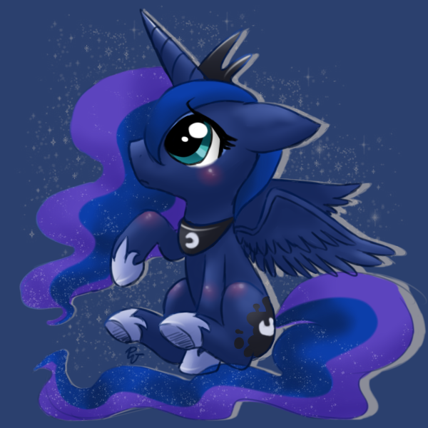 cub cutie_mark equine female feral friendship_is_magic hair horn horse long_hair mammal my_little_pony platina-jolteon pony princess_luna_(mlp) royalty solo teal_eyes winged_unicorn wings young