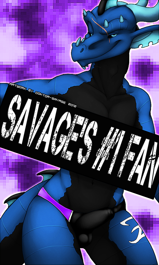 2012 balls blue blue_eyes bulge dragon english english_text eyes_open invalid_tag looking_at_viewer male markings penis purple savage-cynder scalie scar sign skimpy smile solo swimsuit zenta