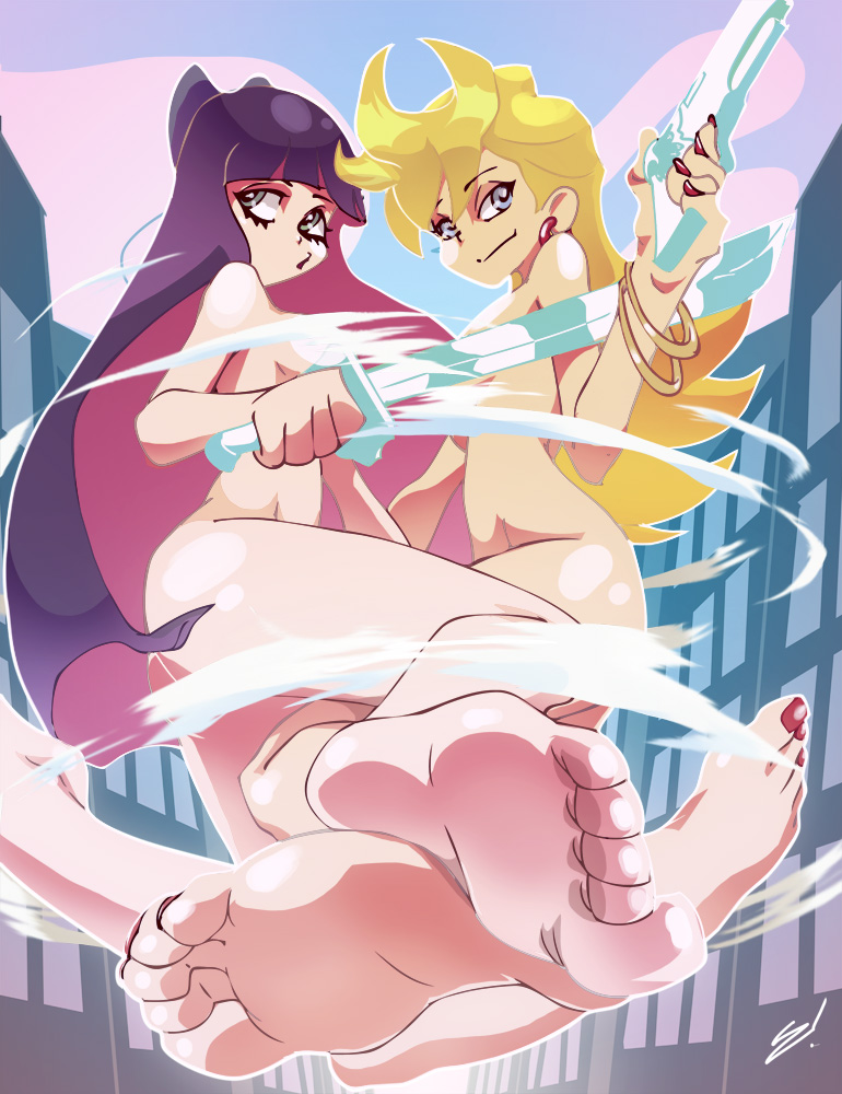 barefoot character_request feet feet_together panty_&amp;_stocking_with_garterbelt panty_(psg) pov pov_feet scamwich soles stocking_(psg) toes