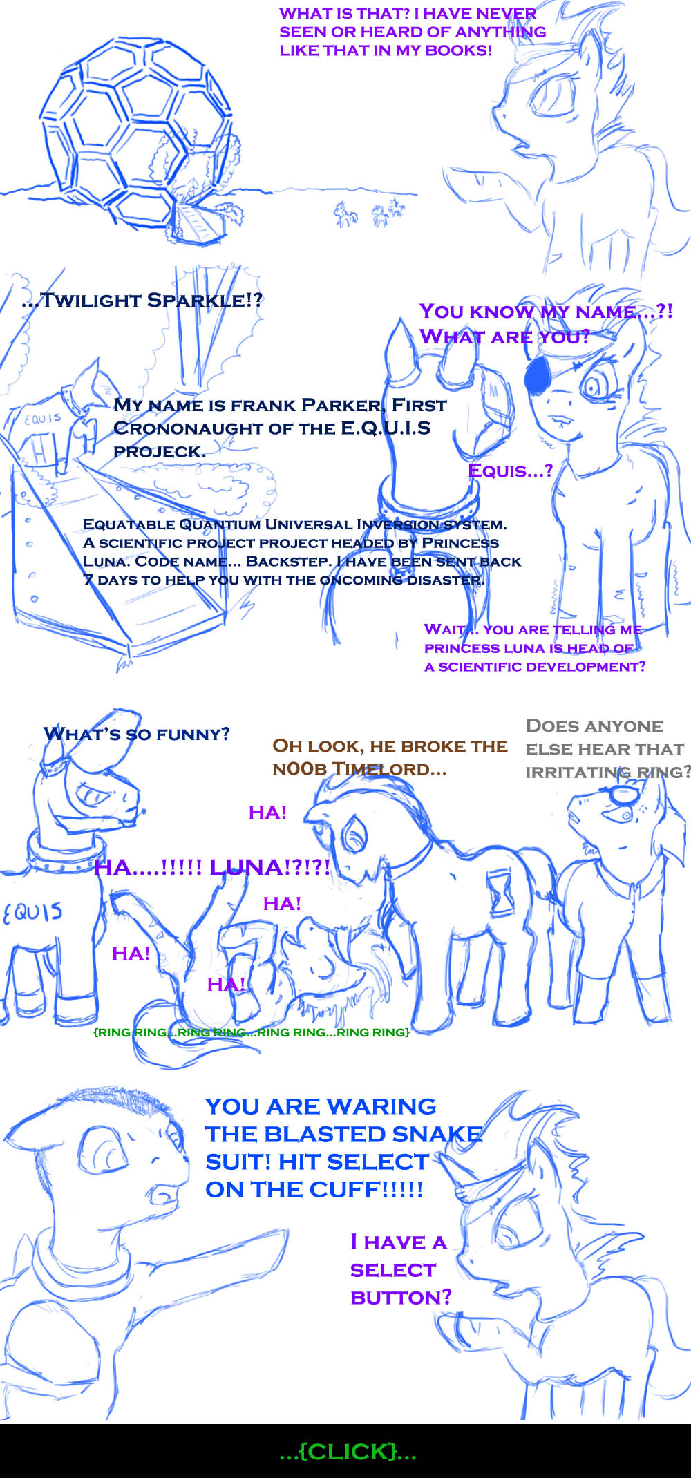 back_to_the_future comic crossover doc_brown doctor_who doctor_whoof_(mlp) doctor_whooves_(mlp) english_text equine female feral friendship_is_magic horn horse male mammal my_little_pony nightheron pony sketch text time_is_dangerous time_turner_(mlp) twilight_sparkle_(mlp)