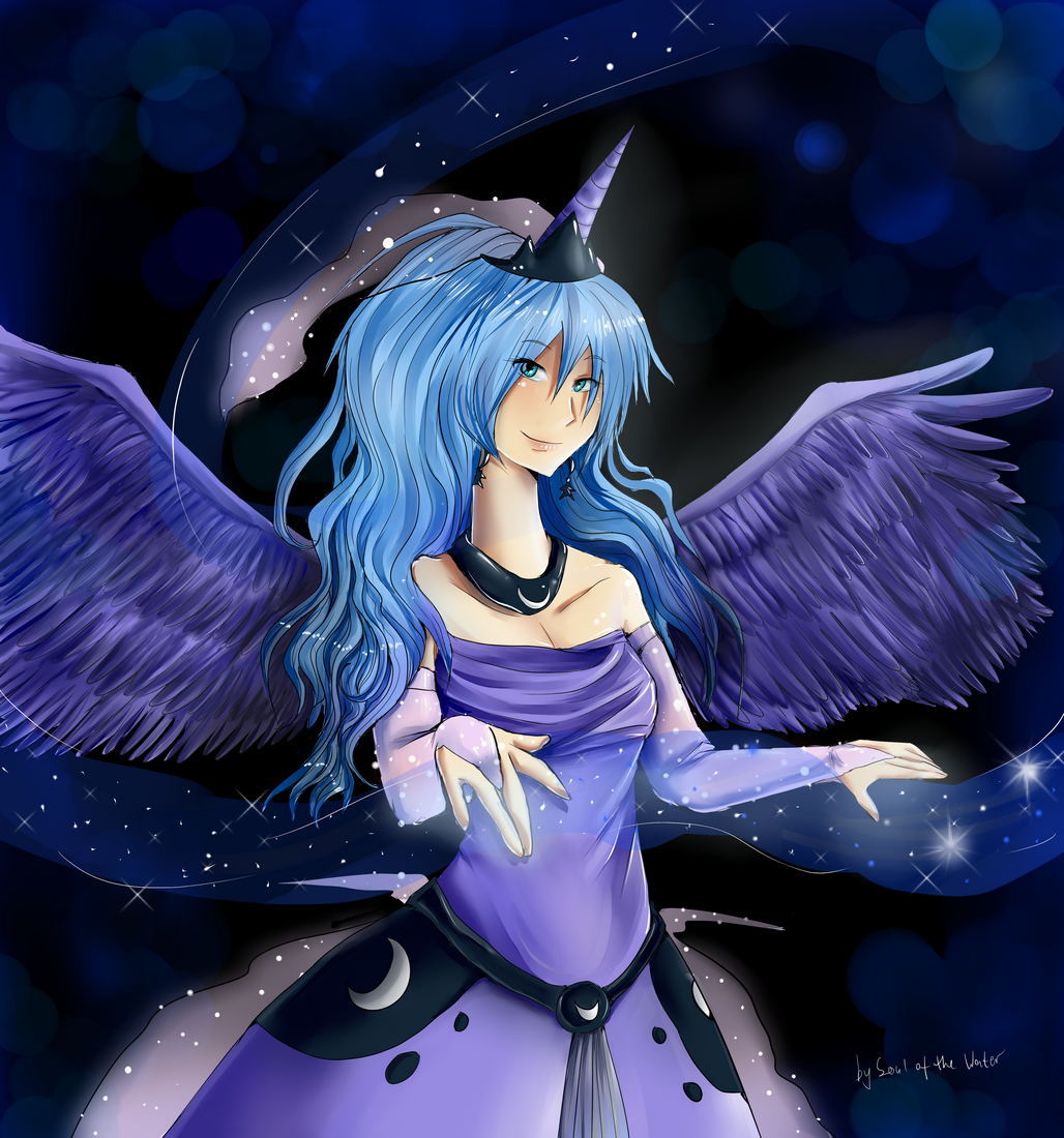 blue_hair crown equine female friendship_is_magic hair horn human humanized mammal my_little_pony not_furry princess_luna_(mlp) solo soul_of_the_water winged_unicorn wings