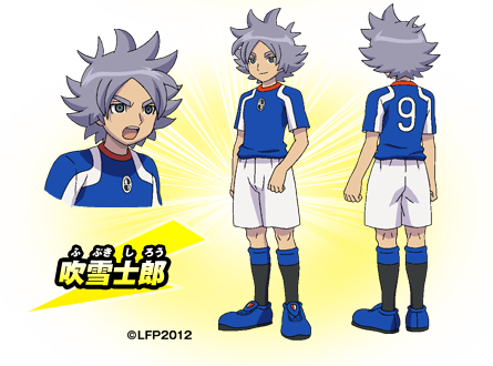 character_name character_sheet clothes_writing fubuki_shirou inazuma_eleven_(series) inazuma_eleven_go inazuma_eleven_go_vs_danball_senki_w inazuma_legend_japan lowres male_focus official_art open_mouth shorts soccer_uniform sportswear standing transparent_background