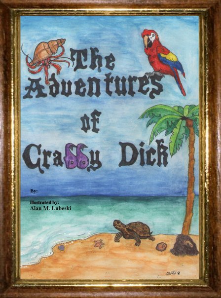 alinraven avian bird claws drawn english_text hermit_crap looking_at_viewer painted parrot sea shell star the_adventures_of_crabby_dick turtle