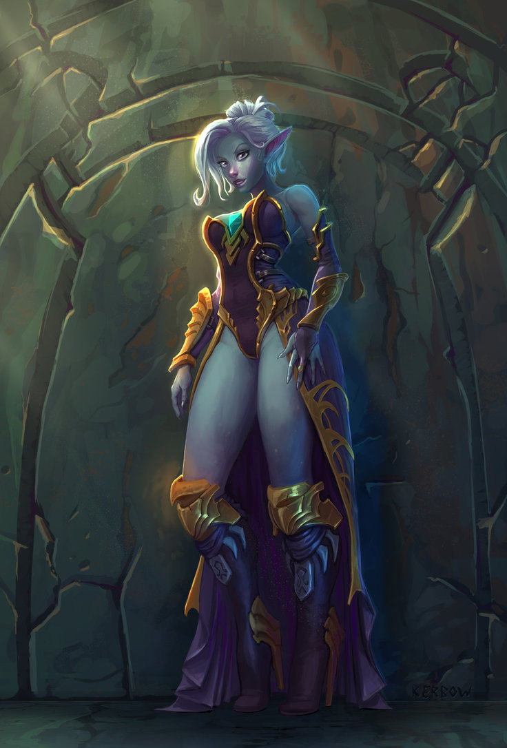 armor blue_skin dark_elf drow elf high_heels pointy_ears shoes