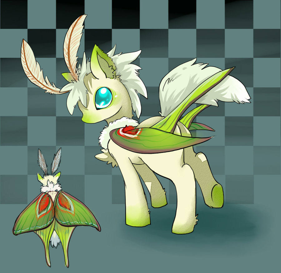 ambiguous_gender antennae arthropod blue_eyes darkdragonden equine feral friendship_is_magic green_eyes hair horse hybrid insect mammal moon_moth moth my_little_pony pegasus ponification pony solo white_hair wings